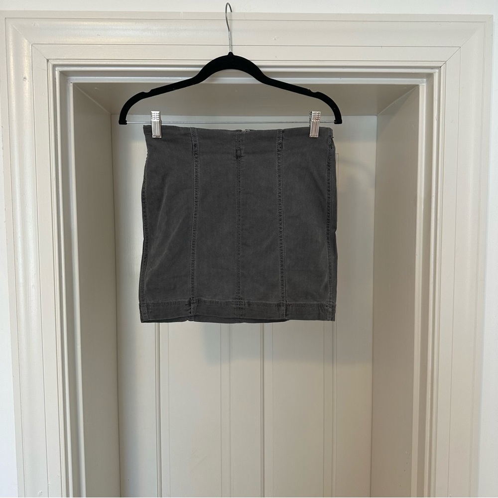 Free People, 6, Modern Femme Denim Mini Skirt, Gray